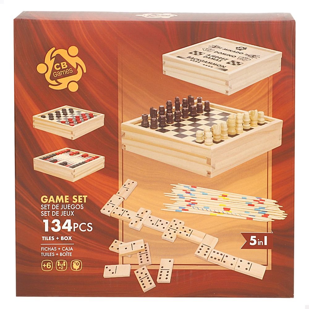 Set Juegos de Viaje 5 en 1 madera COLORBABY