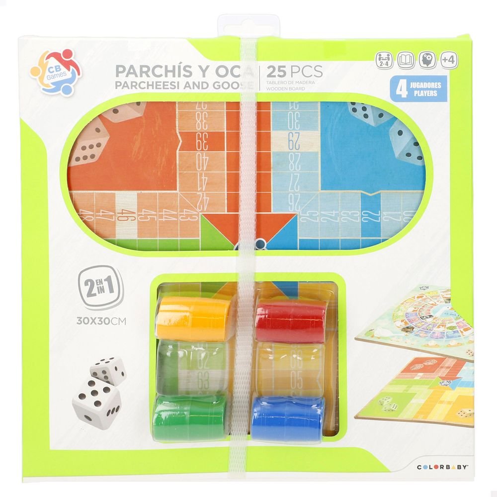 Juego Parchís y Oca en Madera ColorBaby Imagen principal del producto