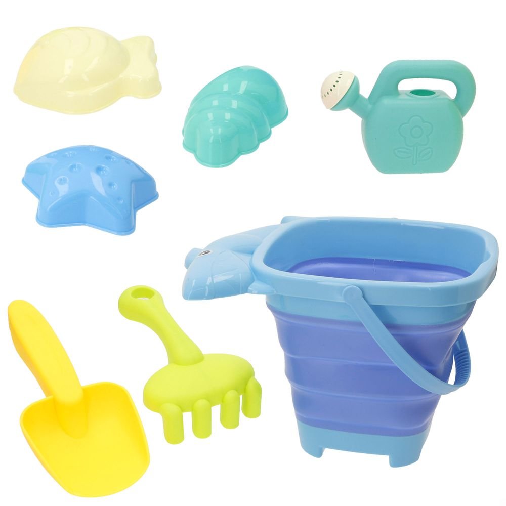 Cubo Plegable Color Beach Tiburon con Accesorios Marca Colorbaby