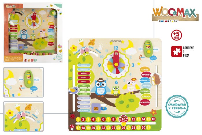 Juego Educativo Madera Buhos Woomax Marca Colorbaby Woomax