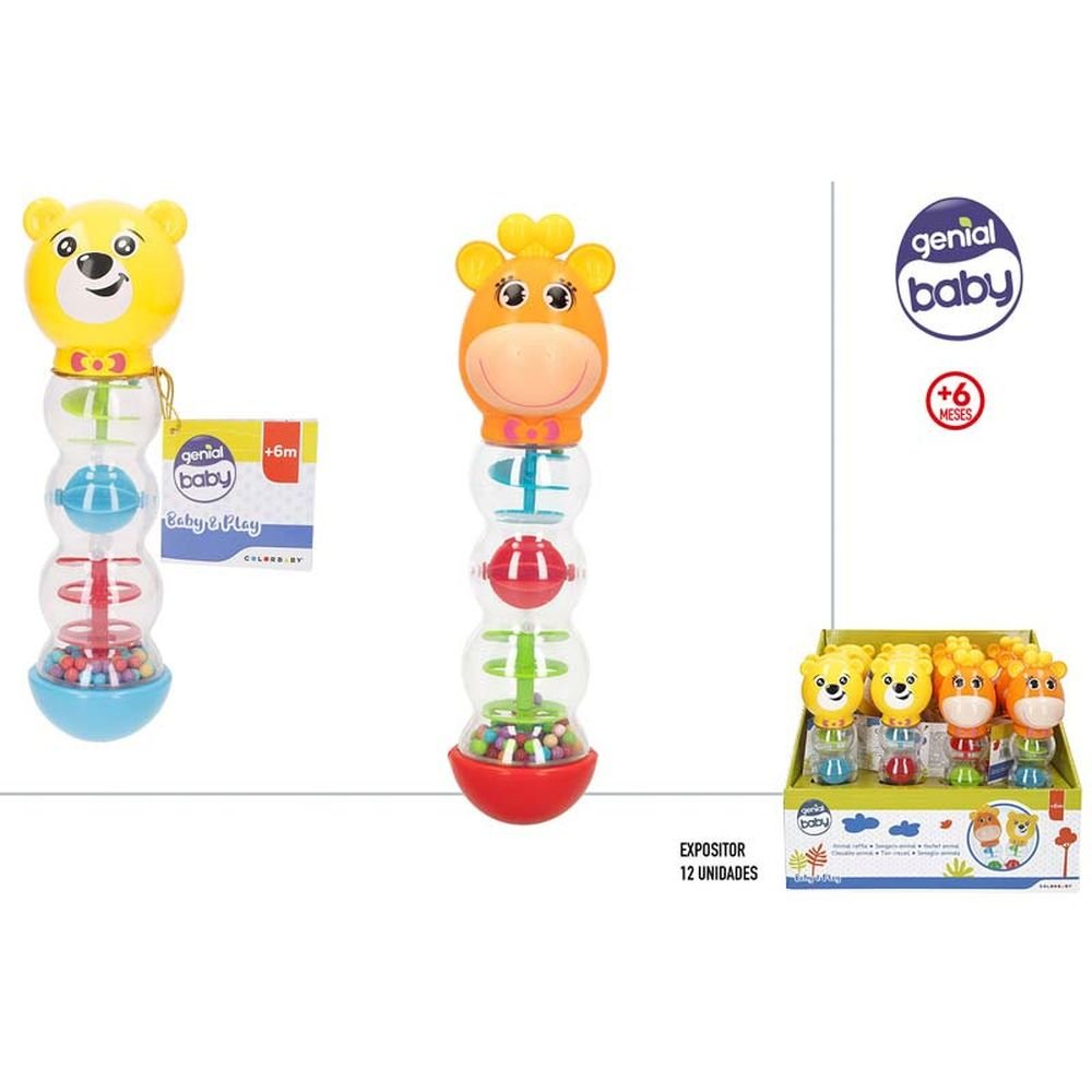 EXPOSITOR 12 SONAJEROS ANIMALITO SURTIDOS 6M+ | COLORBABY | ENVASE 12 UDS. UNIDAD | 18412842491745