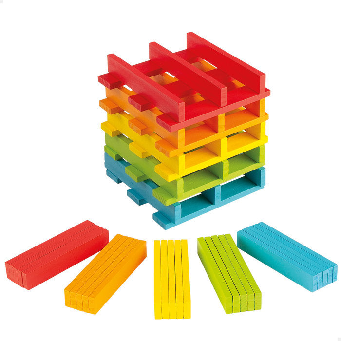 100 BLOQUES DE MADERA COLORES WOOMAX | COLORBABY WOOMAX | 1 UNIDAD | 8412842493261 Imagen principal del producto