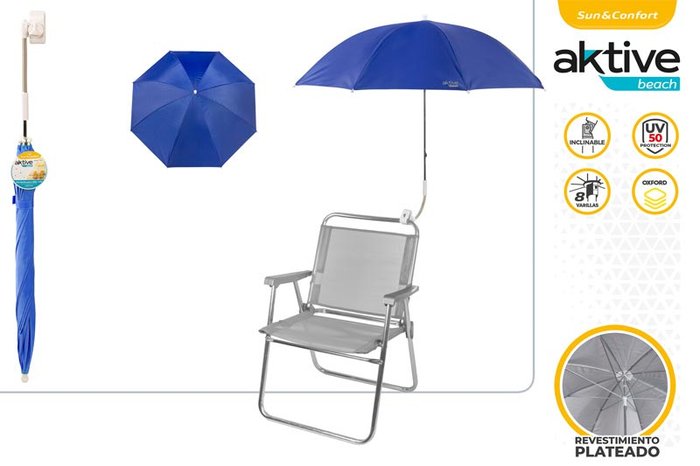 SOMBRILLA PARA SILLA PLAYA PROTECCION UV-AZUL | COLORBABY | 1 UNIDAD | 8412842622722 Imagen principal del producto
