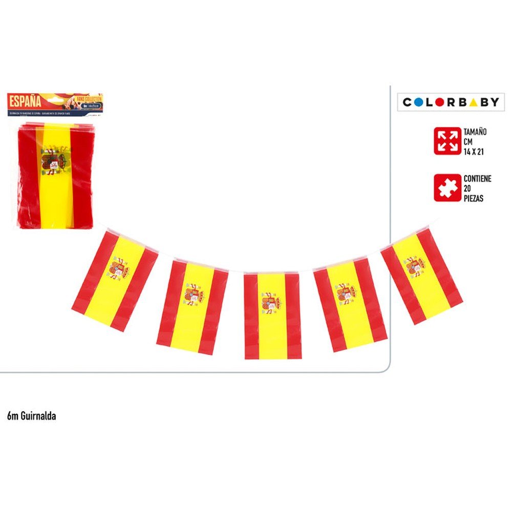 Guirnalda 6M 20 Banderas España COLORBABY Imagen principal del producto
