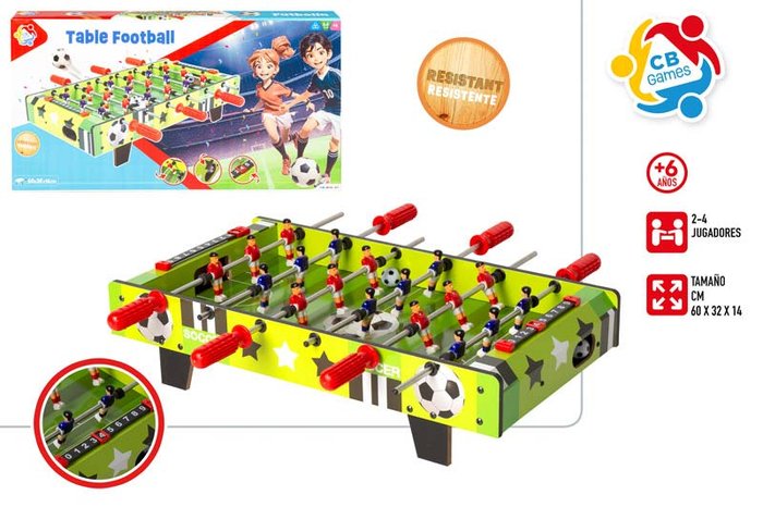 Futbolín de Madera Decorado 61x32,5x14 cm Cb Games Marca Colorbaby