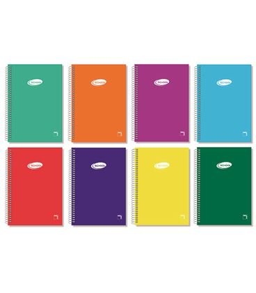 Paq/10 cuaderno espiral fº 80h 60g. liso tapa carton pacsa