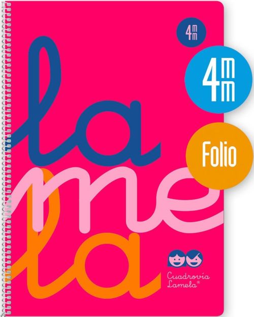 ✅ BLOC LAMELA 5MM ESPIRAL MUELLE FOLIO 80H 90GR CUADROVIA PLASTIC ROSA