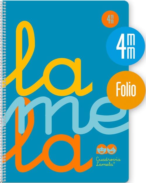 ✅ BLOC LAMELA 5MM ESPIRAL MUELLE FOLIO 80H 90GR CUADROVIA PLASTIC AZUL