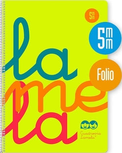 ✅ BLOC LAMELA 5MM ESPIRAL MUELLE FOLIO 80H 90GR CUADROVIA PLASTIC AMARILLO