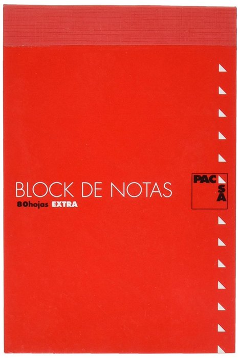 Paq/10 bloc notas con tapa 8º 80h 60gr 4x4