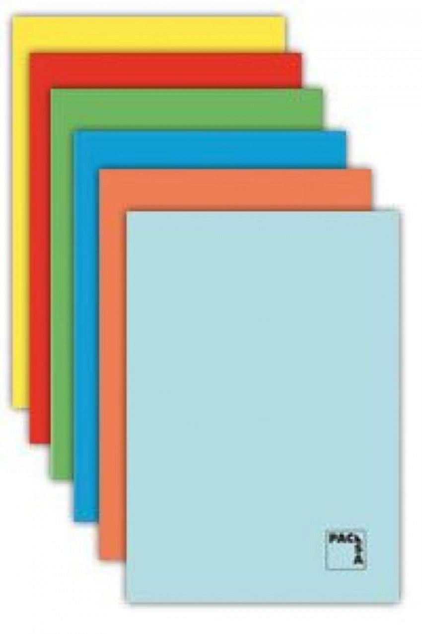 Paq/10 libreta a5+ 48h 70g. pauta 3.5 c/m tapa gofrada colores surtidos pacsa