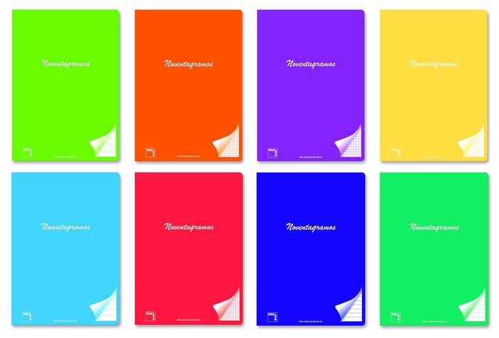 Paq/6 libreta grapada a4 48h 90g 1horizontal c/m colores surtidos