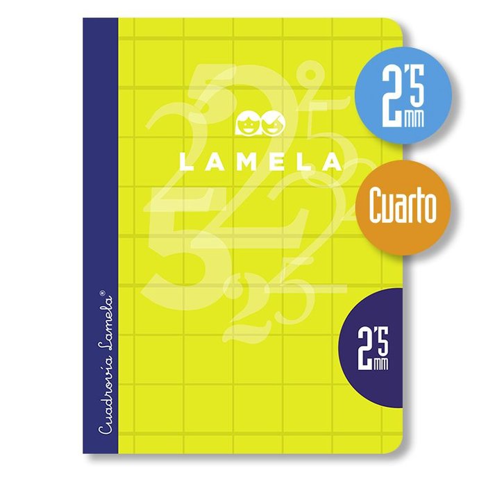 Libreta A5 50H 70G Cuadrovia 2.5mm Colores Surtidos