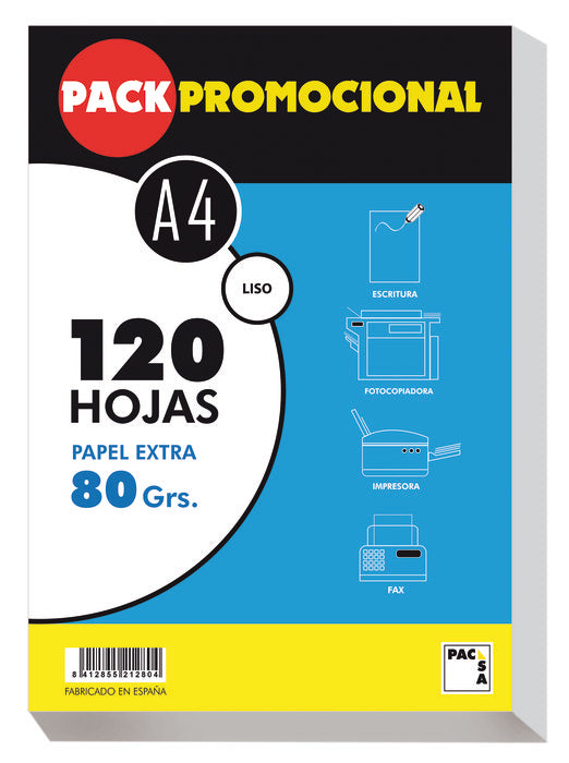 Pack Promocional Resmilleria Papel A4 80 g 120 H Liso PACSA Imagen principal del producto