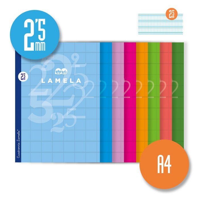 Bloc Espiral Estándar Liso 50H 90g | Lamela | Cartón | Formato Estándar | Pack 5 Unidades