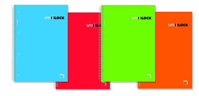 Bloc Espiral Estándar Liso 160H 90g | Pacsa | Cartón | Formato Estándar | Pack 4 Unidades Imagen principal del producto