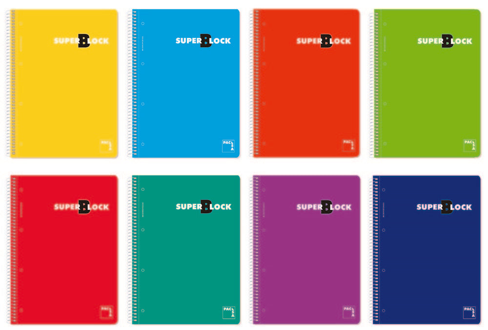 Bloc Espiral Estándar Liso 160H 90g | Pacsa | Cartón | Formato Estándar | Pack 4 Unidades Imagen principal del producto
