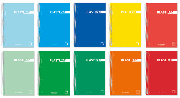 Bloc Espiral A4 Liso 80H 90g | Pacsa | Polipropileno | Formato A4 | Pack 5 Unidades