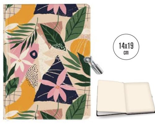 Diario con Candado Flores Beige SENFORT 14x19 cm Imagen principal del producto