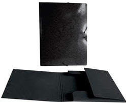 Carpeta folio negro SENFORT con gomas y solapas