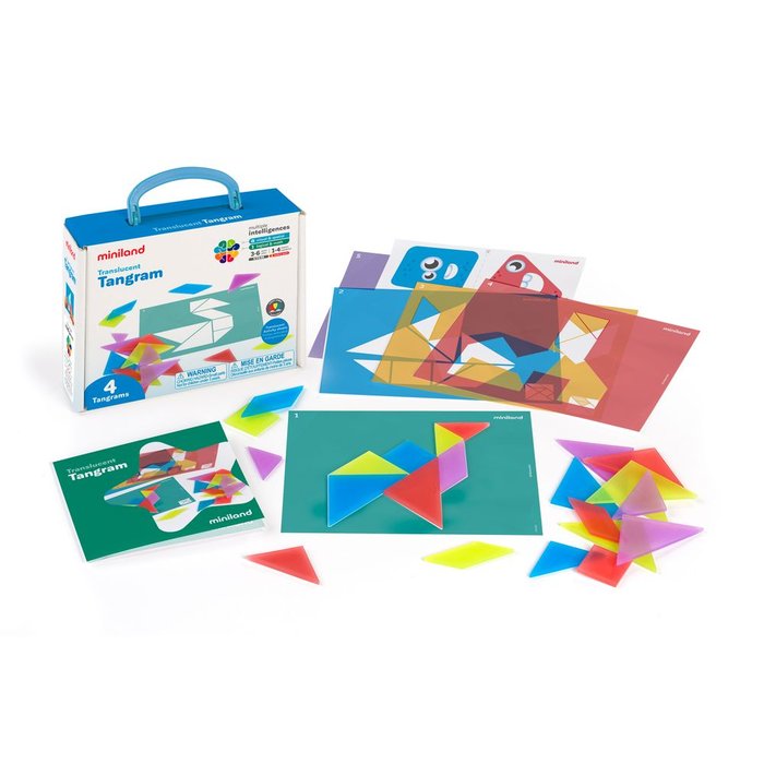 JUEGO TANGRAM TRANSLUCIDO PARA MESA DE LUZ | MINILAND | 1 UNIDAD | 8413082321635 Imagen principal del producto