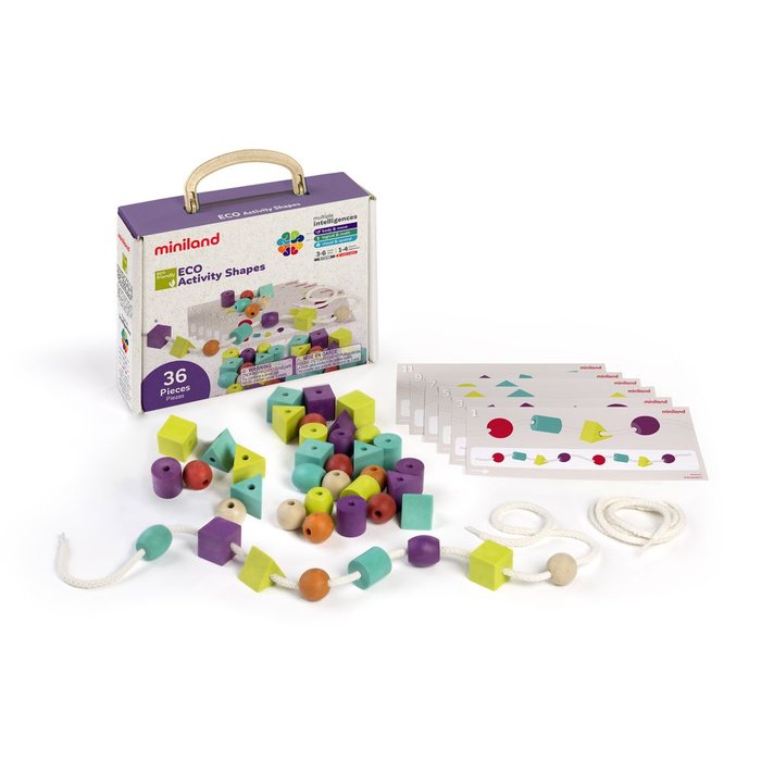 JUEGO ECO MATEMATICAS ENLAZAR FIGURAS MULTICOLOR | MINILAND | 1 UNIDAD | 8413082322571