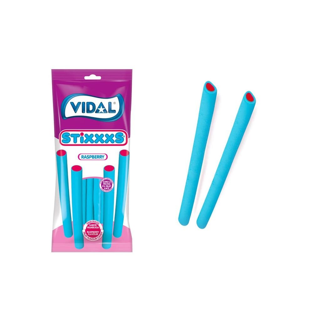 BOLSA REGALIZ STICK FRAMBUESA 90 GR | VIDAL GOLOSINAS | ENVASE 14 UDS. UNIDAD | 18413178339404 Imagen principal del producto