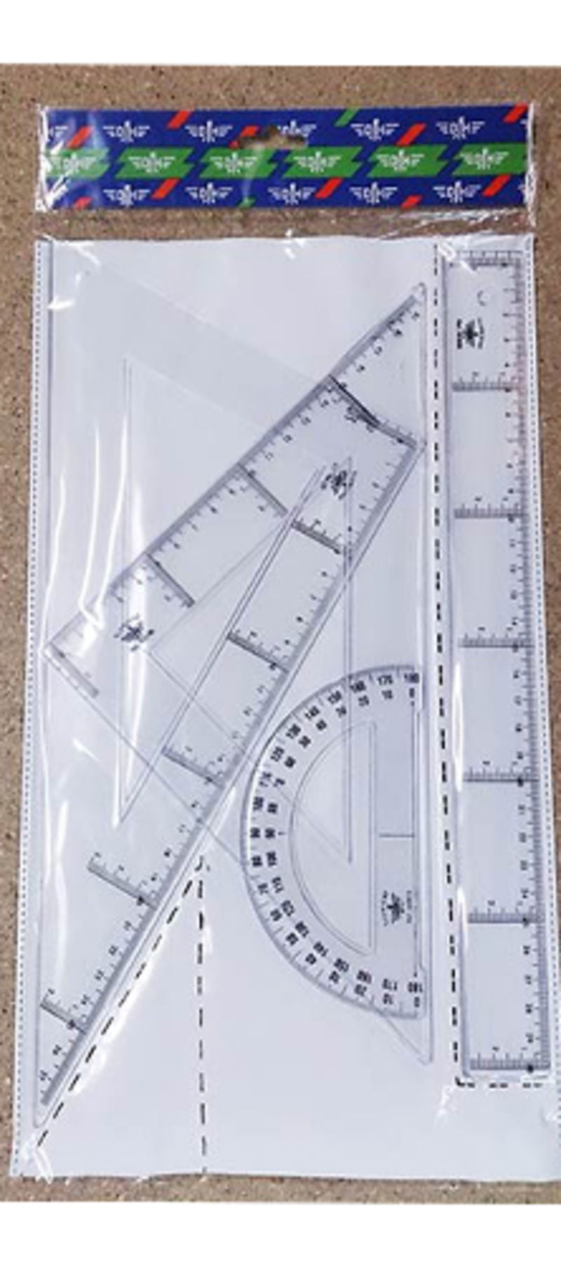 ✅ CONJUNTO REGLA 30CM ESCUADRA Y CARTABON 25CM JUNIOR