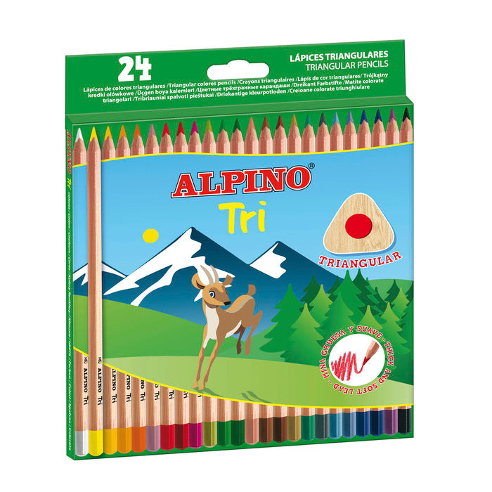 Estuche 24 Lapices de Colores Alpino Tri Colores Surtidos