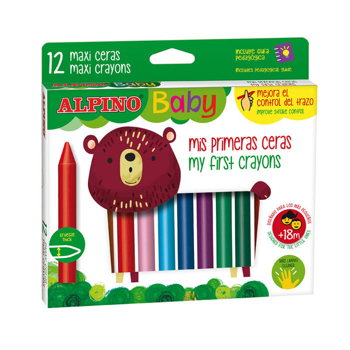 CERA ALPINO BABY 12 COLORES SURTIDOS | 1 UNIDADES | (ALPINO)
