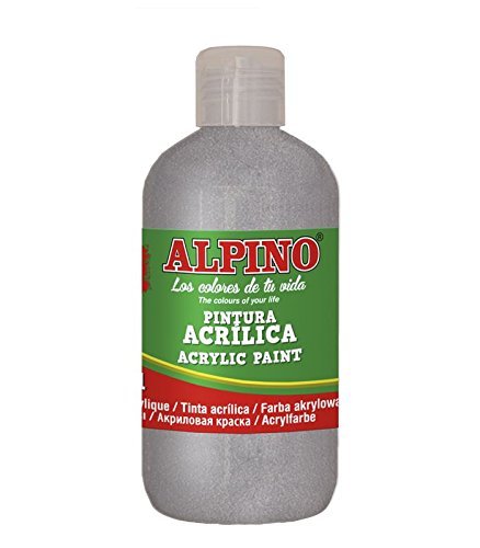 PINTURA ACRILICA ESCOLAR BOTELLA 250 ML PLATA | 1 UNIDADES | (ALPINO) Imagen principal del producto