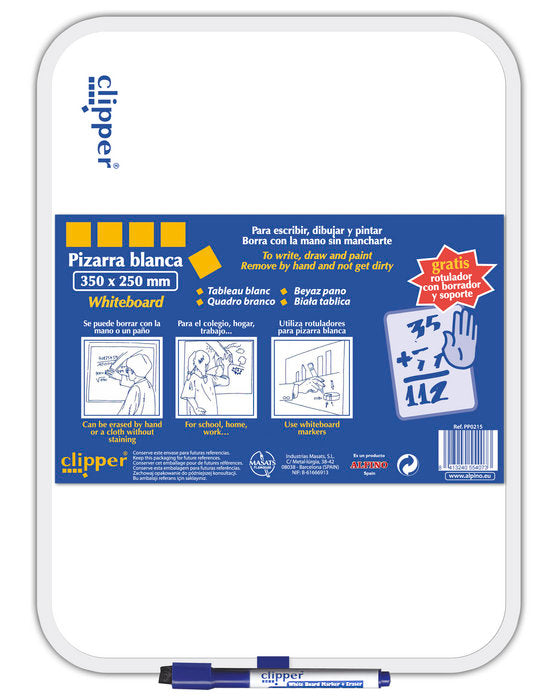 Pizarra Grande Color Blanco Clipper 35 x 25 cm blister Imagen principal del producto