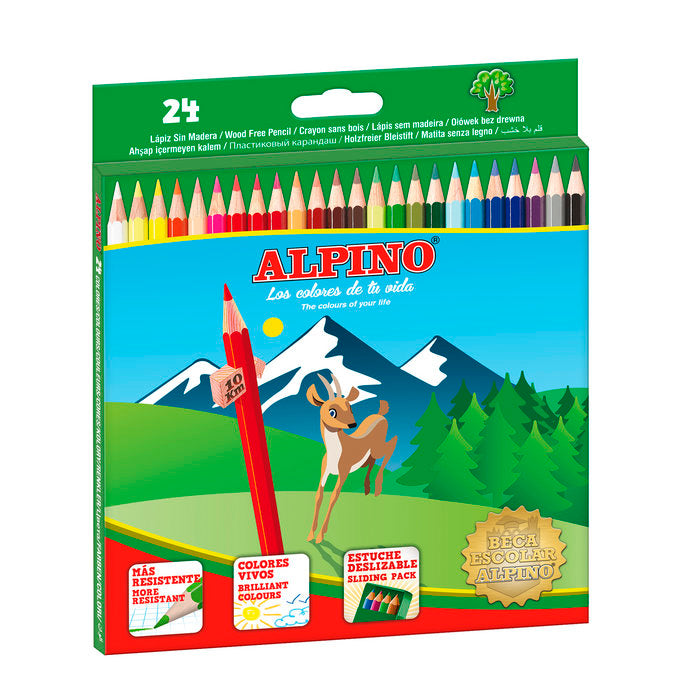 ✅ LAPICES DE COLORES ALPINO HEXAGONALES - CAJA 24 LAPICES LARGOS Imagen principal del producto