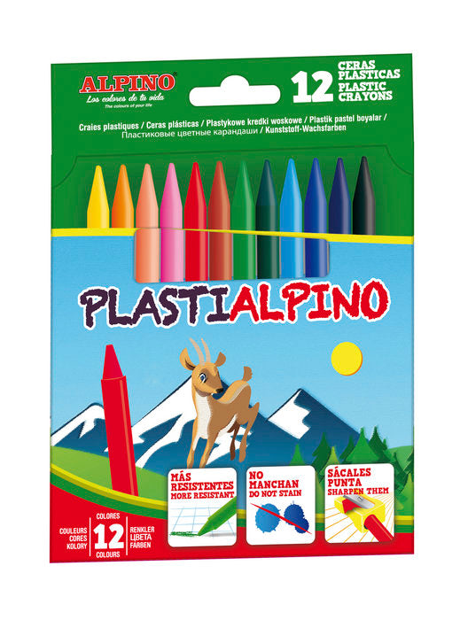 Estuche 12 Ceras Plastialpino Duras Surtidas Imagen principal del producto