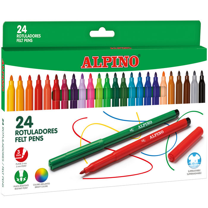 Estuche 24 Rotuladores Standard Punta Fina Alpino