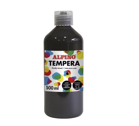 Pintura Dedos Botella 500ml Negro ALPINO Imagen principal del producto