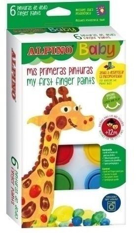 Pintura Dedos Alpino Baby 6 Colores Básicos Marca Alpino