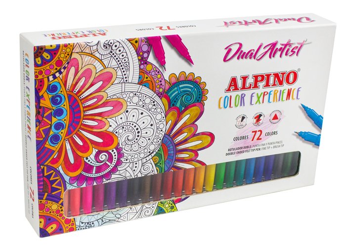 Rotulador Dual Artist Color Experience 72 Colores Surtidos ALPINO