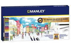 SET CREATIVOS MANLEY 40 LAPICES DE COLORES | 1 UNIDADES | (MANLEY PRODUCTOS, S,A,)