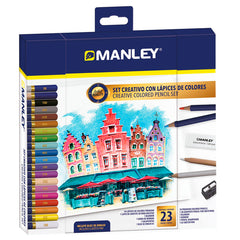 SET CREATIVO MANLEY 23 LAPICES DE COLORES | 1 UNIDADES | (MANLEY PRODUCTOS, S,A,)