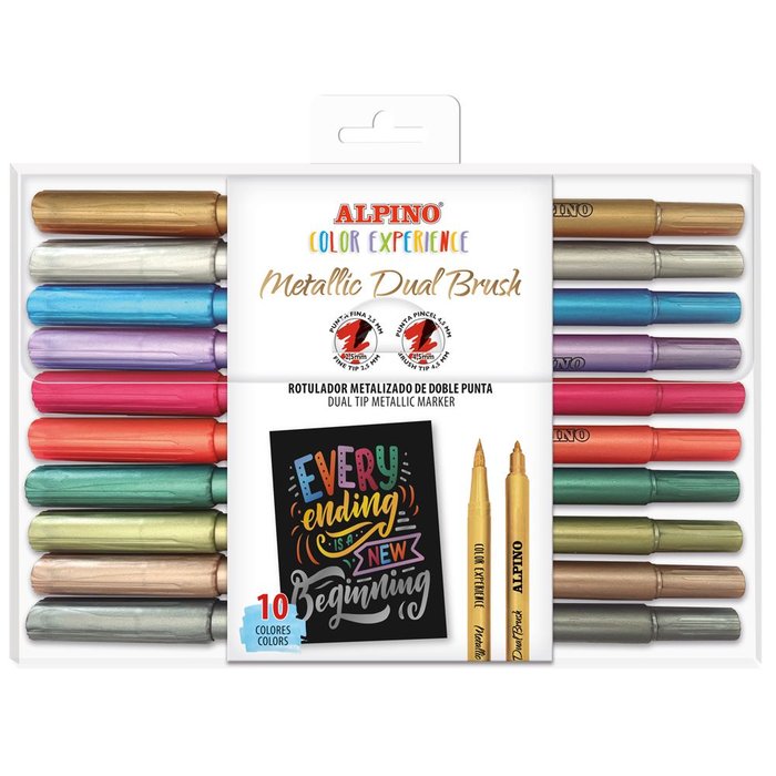 Rotulador Alpino 10 Colores Experience Dual Brush Metallic | Alpino | Pack 1 Unidades Imagen principal del producto