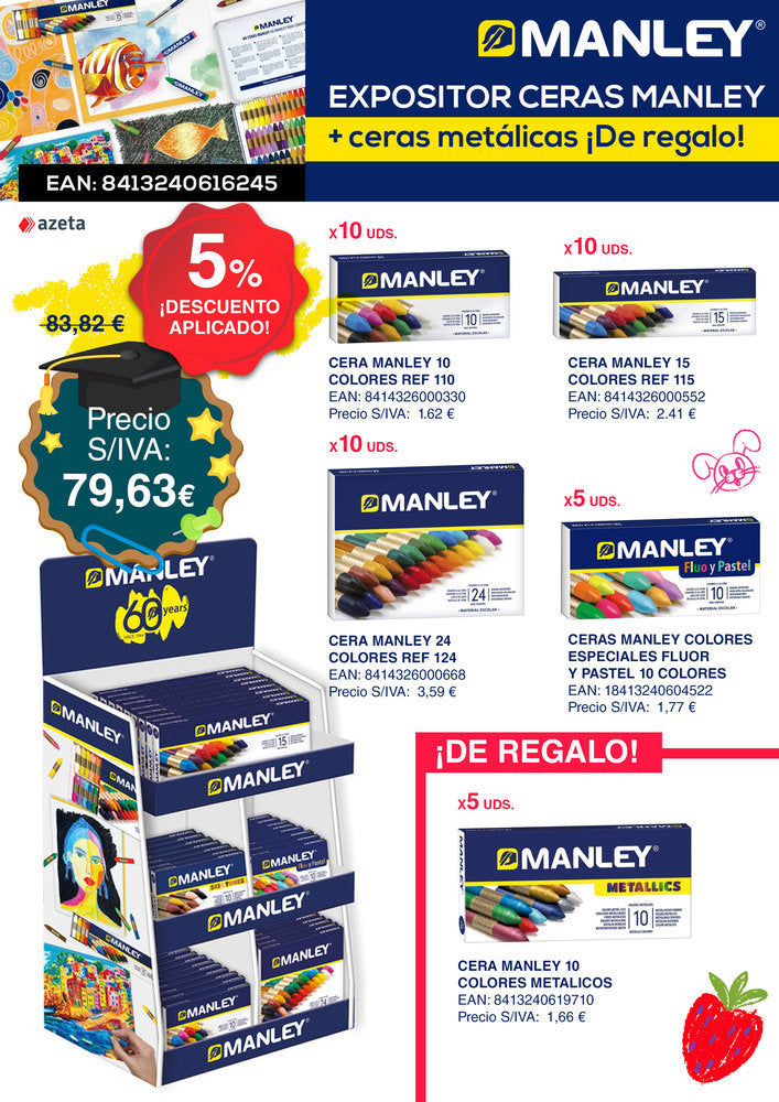 Expositor de Ceras Manley Surtido Pack 12