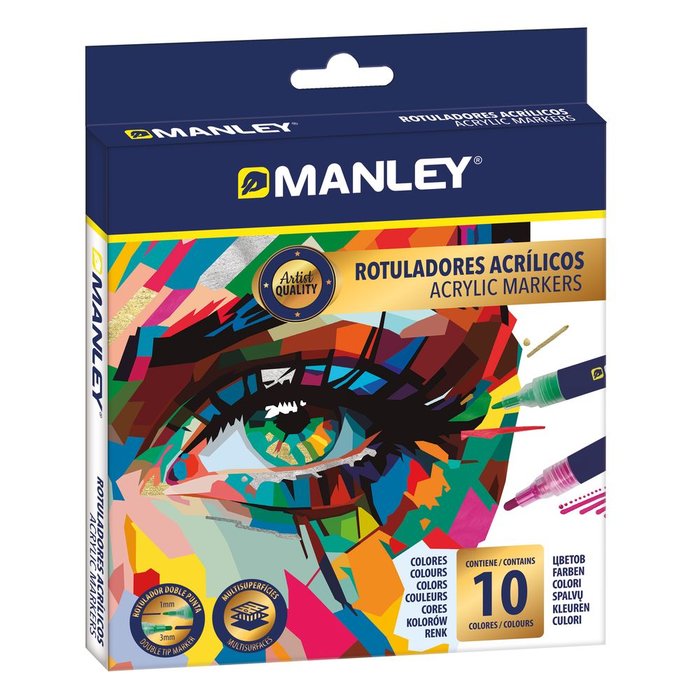 Rotulador Manley Acrilico 10 Colores Basicos | Manley Productos, S,A, | Pack 1 Unidades
