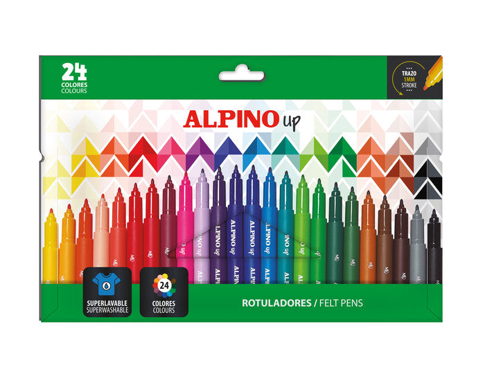Estuche 24 Rotuladores Alpino Up Punta 1,0 mm Colores Surtidos