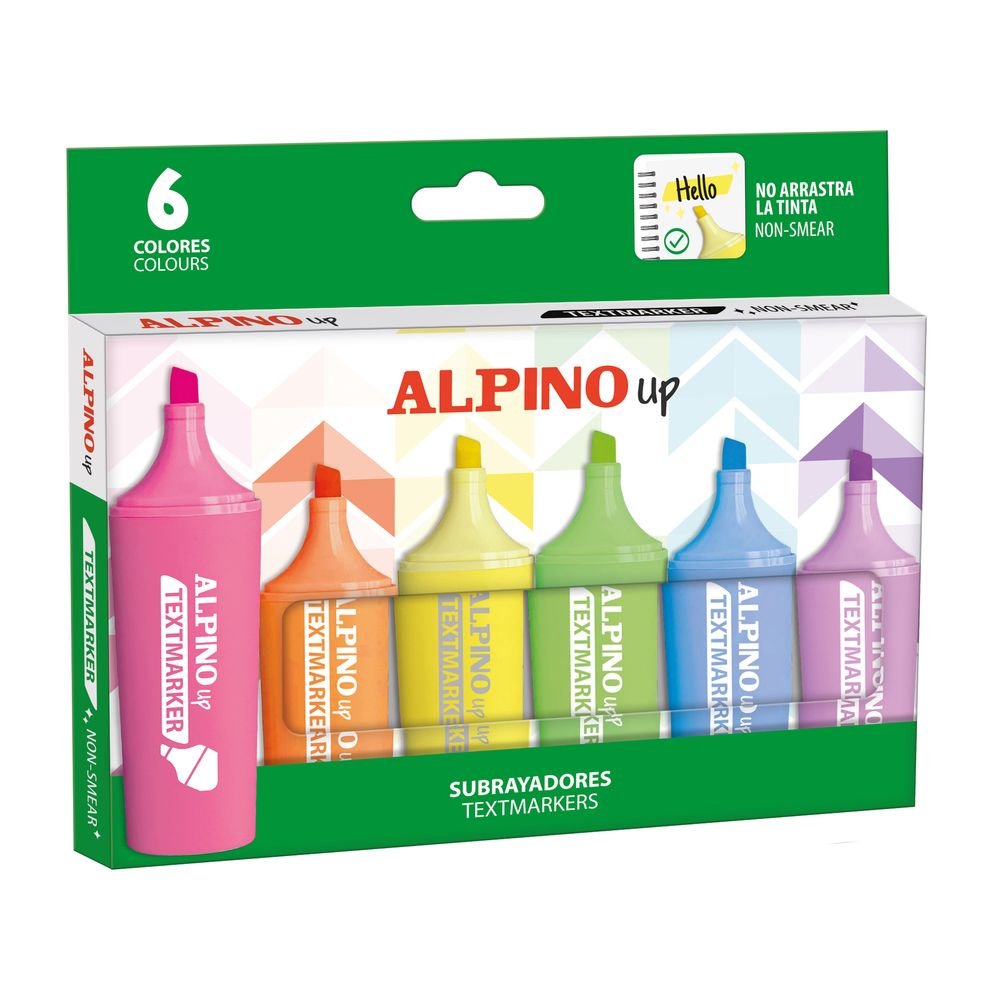 Marcador Alpino Up Fluorescente 6 Colores Surtidos