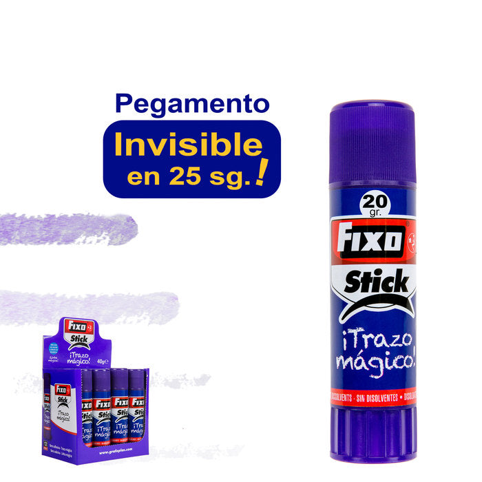 PEGAMENTO BARRA 20GR FIXO STICK MAGICO MORADO | 24 UNIDADES | (GRAFOPLAS)