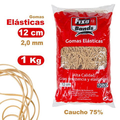 GOMAS ELASTICAS 2 MM X 12 CM FIXO BOLSA 1 KG | 1 UNIDADES | (GRAFOPLAS)
