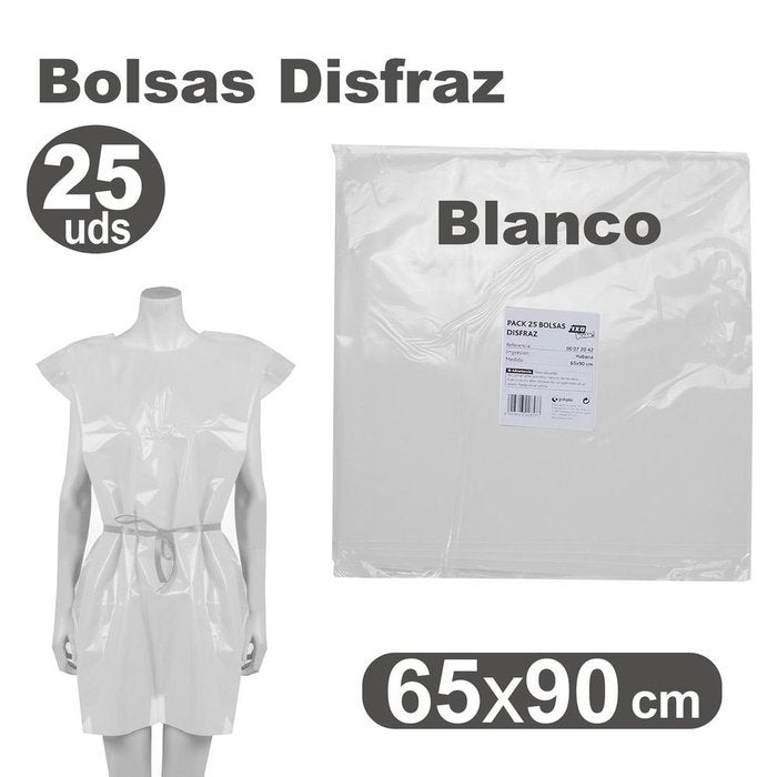 Bolsa Disfraz 65x90 cm 25 Unidades Blanco GRAFOPLAS