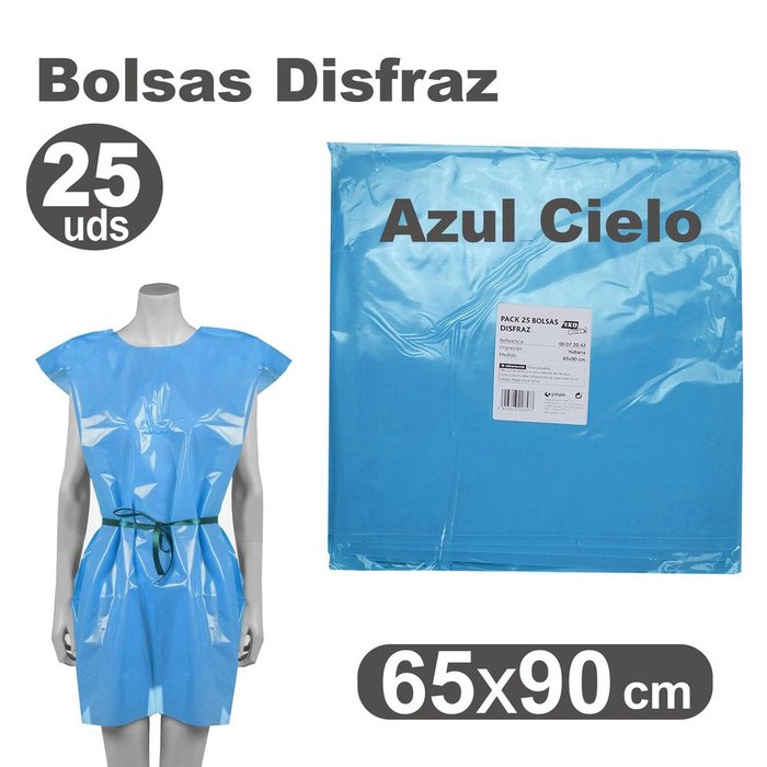Bolsa disfraz 65x90 25 unidades azul claro GRAFOPLAS