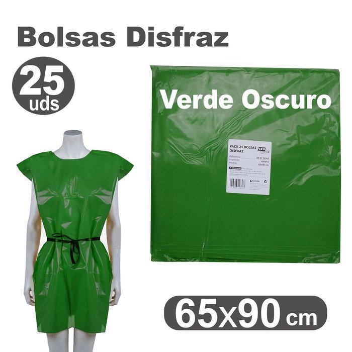 Bolsa disfraz 65x90 cm 25 unidades GRAFOPLAS Verde oscuro